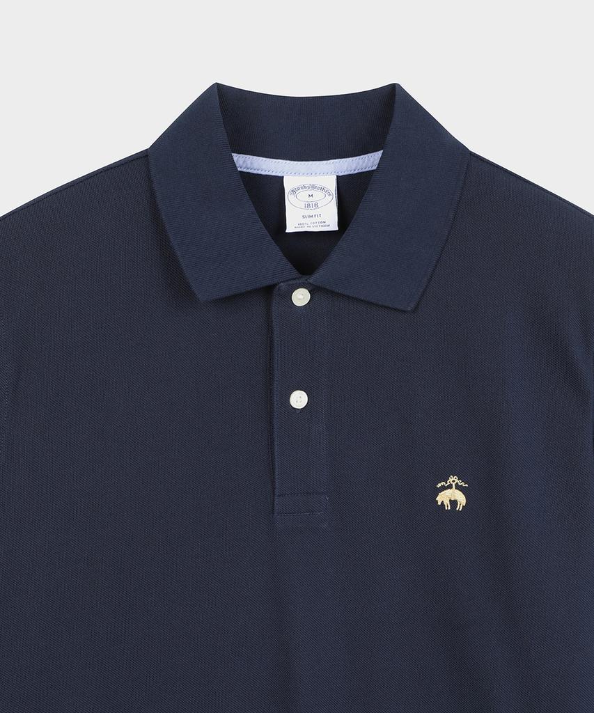 BROOKS BROTHERS Cotton Pique Polo Shirt (Navy) (Bbntmff302)