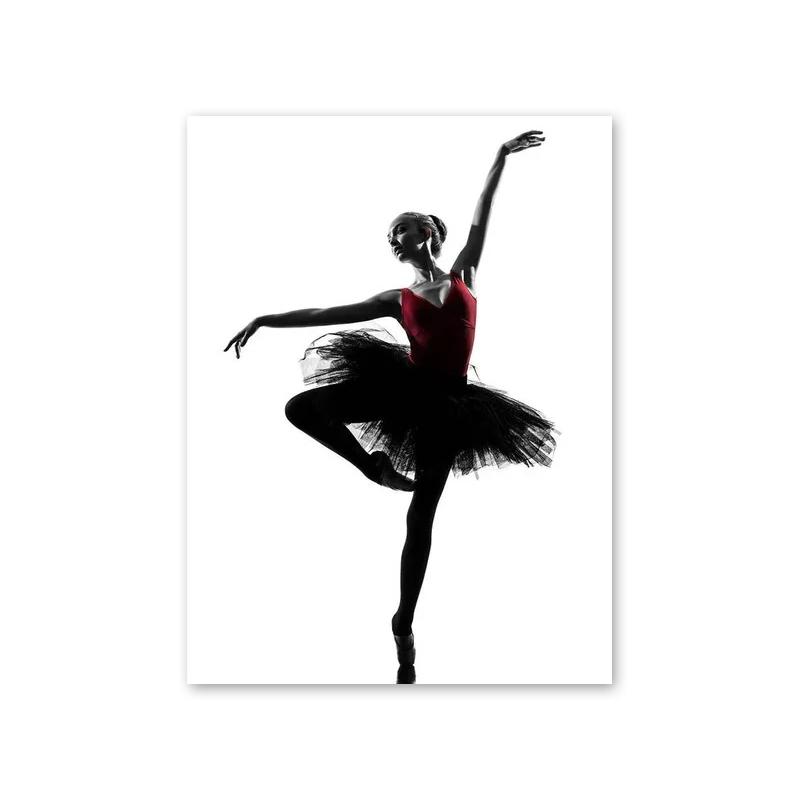 Moderní černobílý baletní tanečník plátno malba plakáty a tisky nástěnné umělecké obrázky pro obývací pokoj domácí dekorace dárky
