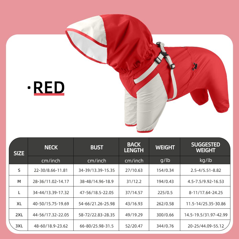 Dog waterproof hiking jacket, pet-specific outdoor windproof and rainproof quick-drying clothing
