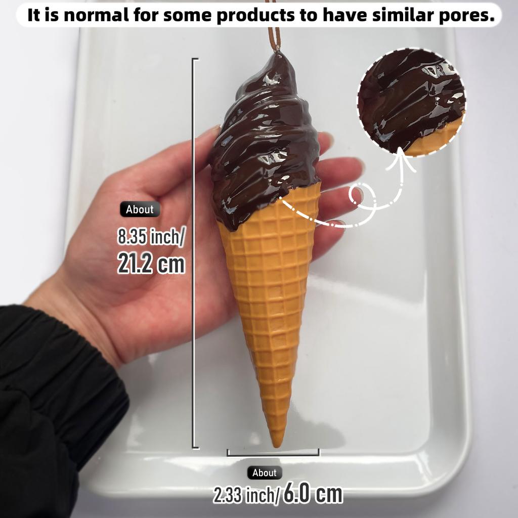 1-piece Set, Simulated Sauce Coated Plastic Ice Cream Model, Ice Cream Shop Display Prop, Photography Stage Prop