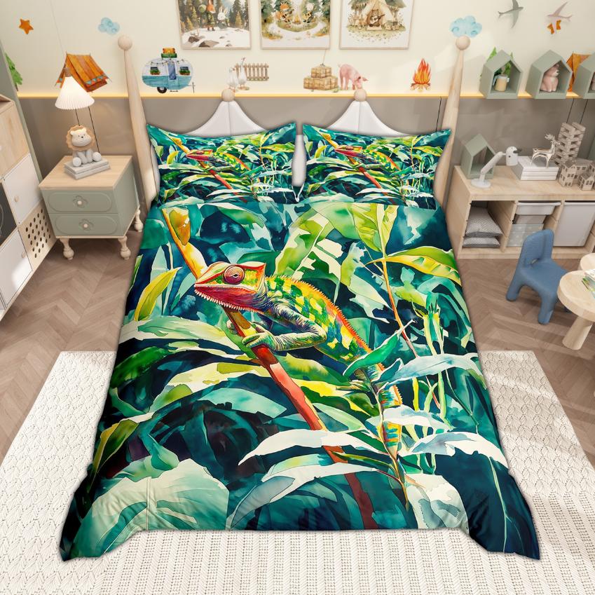 Comforter Homewish Cartoon Toad Funny Wild Animal Bedding Set Botanical Plant Flower Floral Set