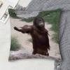 Monkey Music Sipping Meme Doublesided Printed Square Decorative Cushion Cover for Sofa Living Room Home Decor