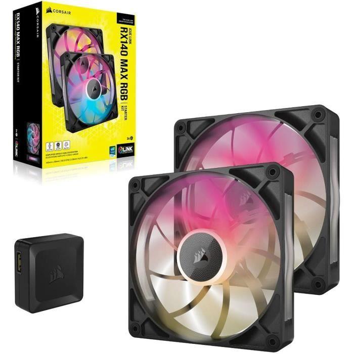 Refroidissement PC - CORSAIR - CO-9051036-WW - Kit de démarrage ventilateurs iCUE LINK RX140 RGB Max Dual Fan