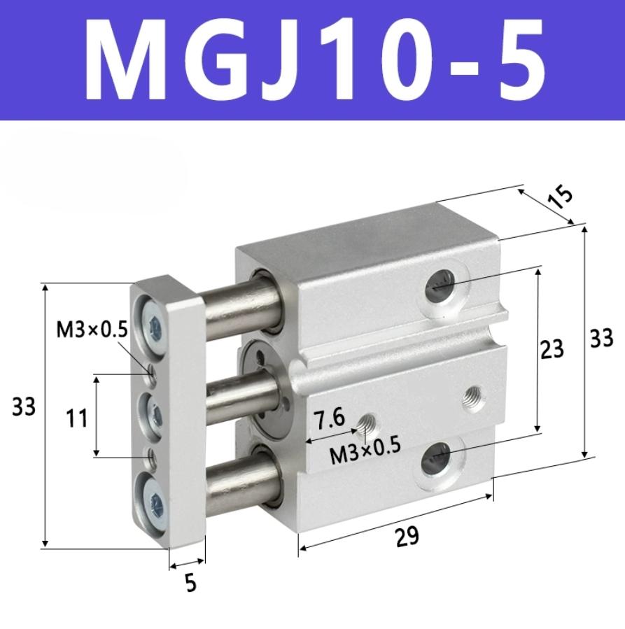 SMC Micro Guide Rod Cylinder MGJ/TCM6/MGJ-10-5 MGJ-10-15-20-25-30-40 Small Three-rod Cylinder