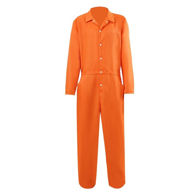 Halloween American Adult Men's and Women's Performance Costume Prisoner's Play Costume Orange Prisoner's Uniform C Uniform Factory