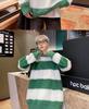 Unisex Japanese Striped Crew Neck Sweater – Cozy Loose Fit for Autumn/Winter