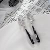 New Chinese Style Sweet Cool Long Fan-Shaped Pendant Drop Earring for Women Exaggerated Girl Gift Rock Jewelry