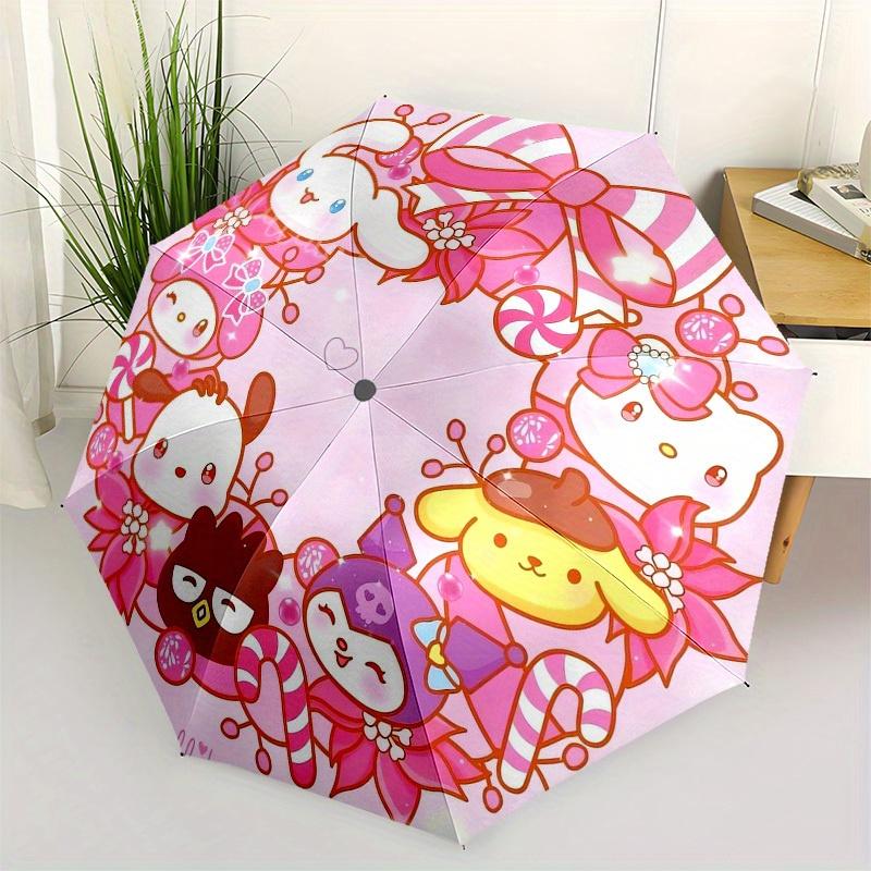 1pc Sanrio Characters WreathUmbrella with Plastic Handle,Suitable for All Seasons Home Travel Outdoor UmbrellaSanlio158