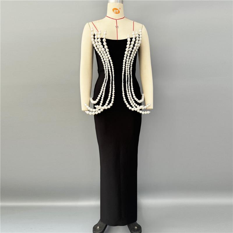 New Pearl Tube Top Bandage Dress Elegant Dress Party Dinner Sexy Luxury Elegant Evening Dress