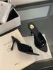 Stiletto High Heels Summer New Pleated Metal Buckle Pointed Open-toed Sandals Sexy Stiletto Women's Shoes