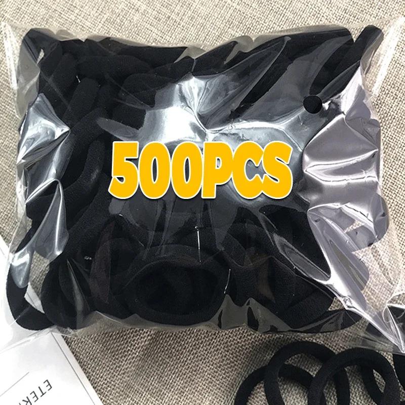 

500 шт./набор Женские Девушки Базовые Резинки для Волос Простые Однотонные Эластичные Повязки на Голову Веревки для Волос Завязки Аксессуары для Волос Держатель для Хвоста