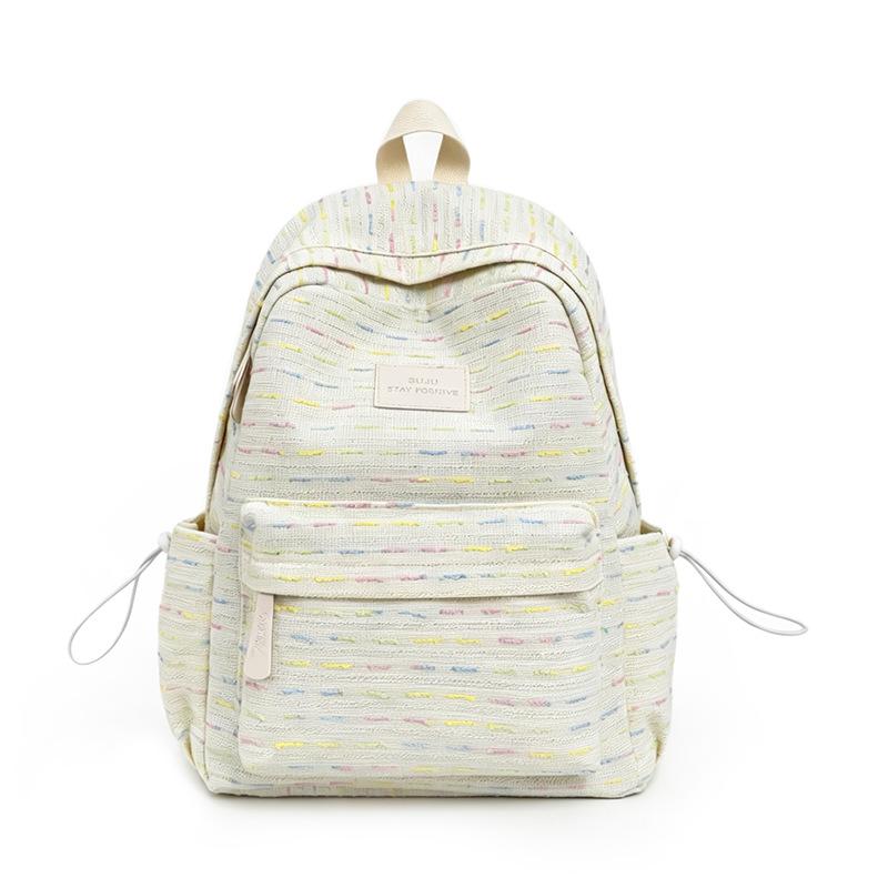 Schoolbag wholesale ins literary style small fresh plaid schoolbag female campus high school college student backpack autumn and winter travel back