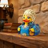 Plastová soška kachny pro domácí dekoraci Parton Memorial Duck, figurka Dolly, soška country hudby, ručně malovaná figurka hudebníka s kytarou, dekorativní