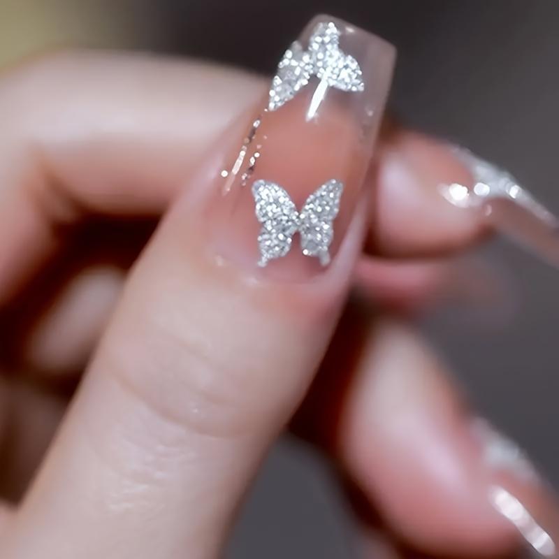 1Pc Glitter Butterfly Nail Art Sticker/Self-adhesive Nail Art Decal for Nail Art Decoration, Nail Art Products for Women