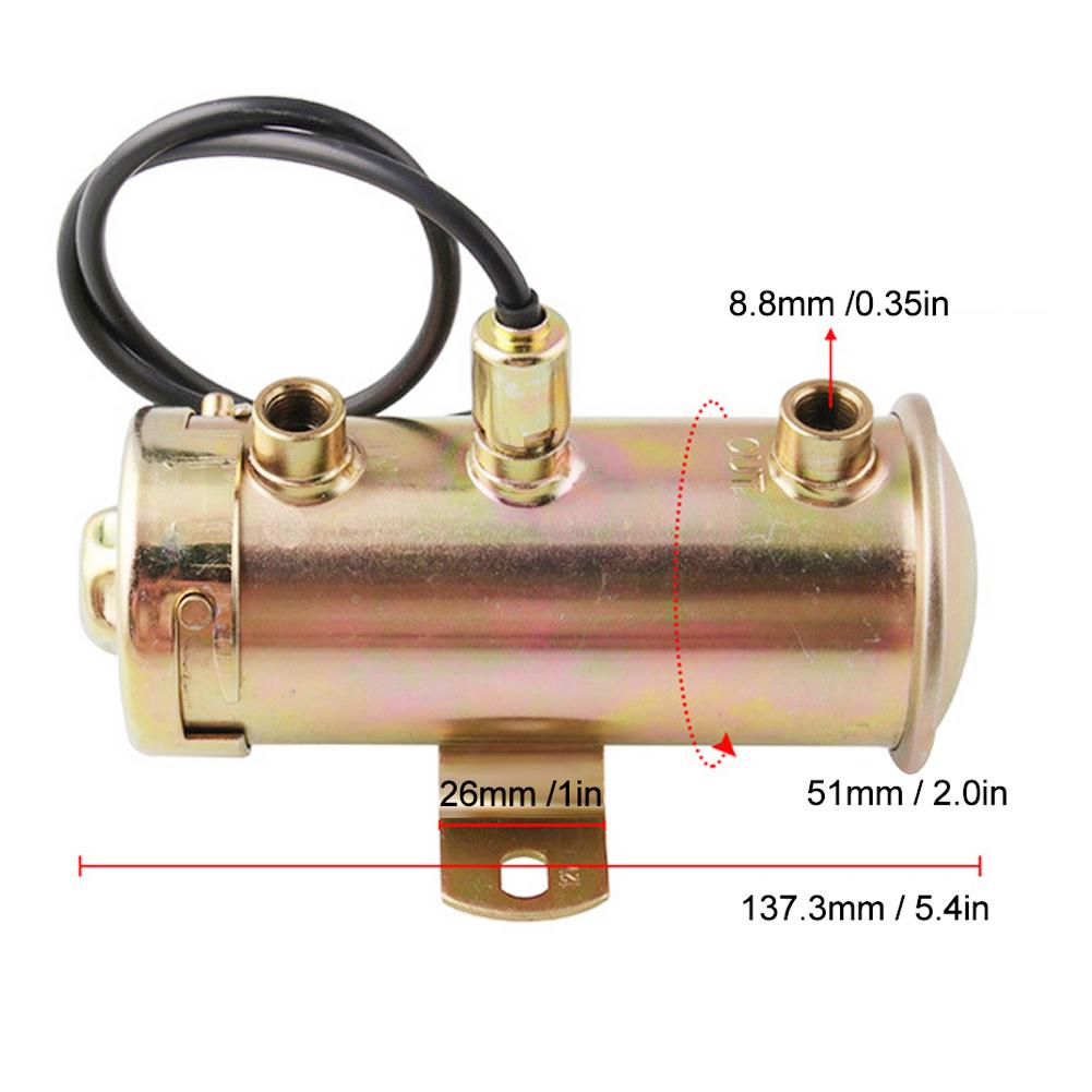 12V Copper Universal Auto Car Electric Fuel Pump Modification Accessory Part