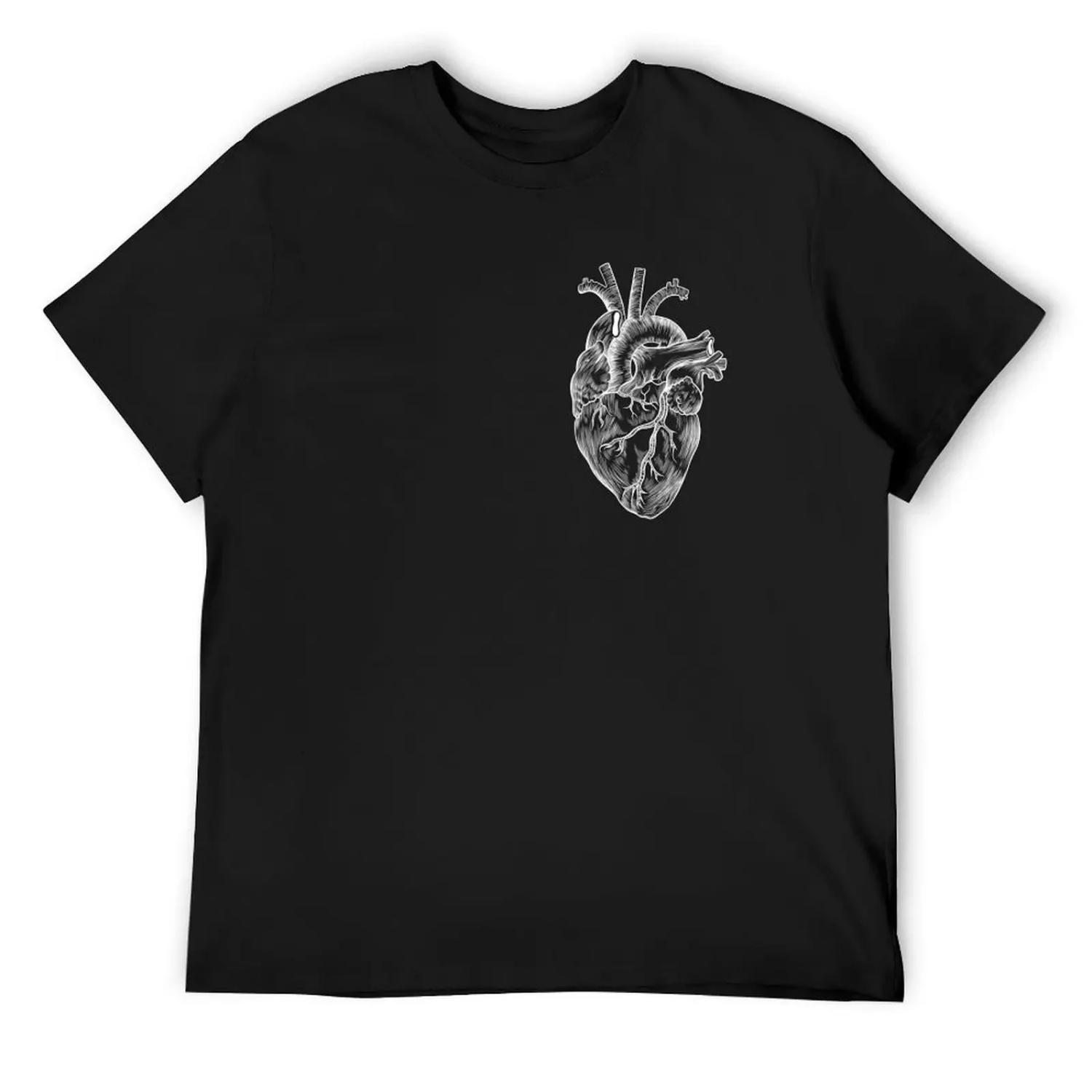 Anatomical Heart - White Line Heart T-Shirt blacks street wear men tshirt XXXXXL разноцветный
