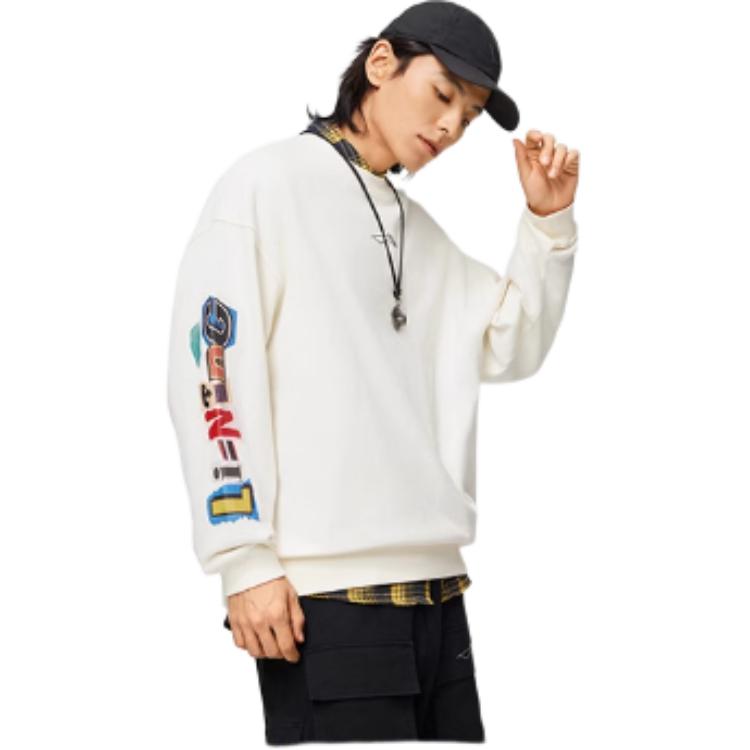 Li Ning Skateboard Sweatshirt Men's Ecru AWDU137-3
