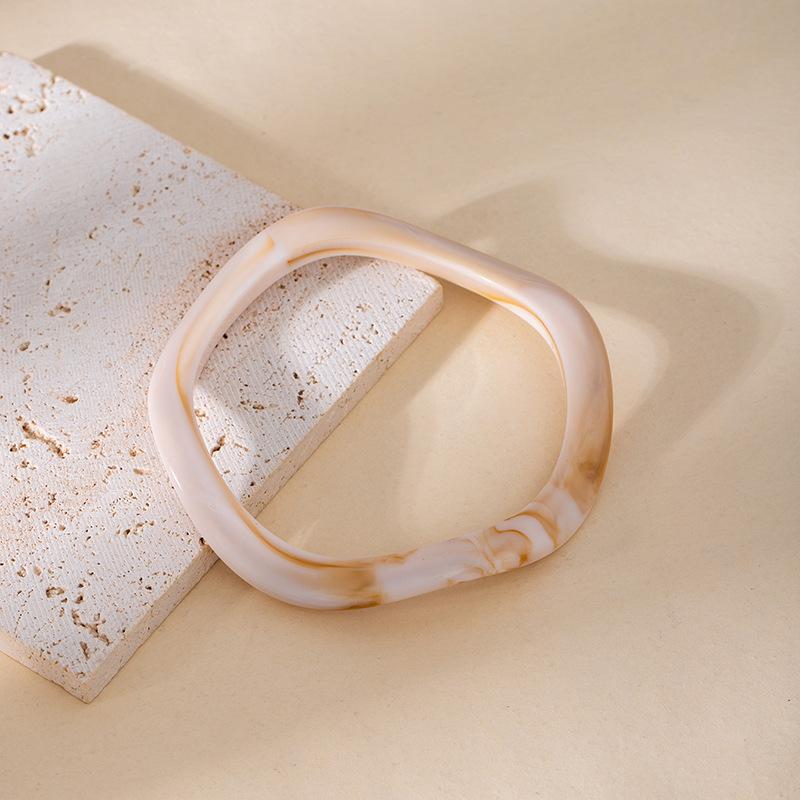 Irregular Wave Design Acrylic Bracelet Marble Pattern Smudge High-End Simple Bracelet
