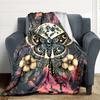 1PC Moonlit Moth Blanket, Throw For Sofa, Bed, Travel, Printing Blanket With Soft And Warm Fabric Yy250918204