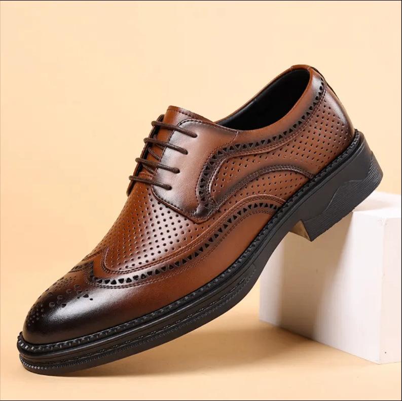High Quality New Handmade Men's Oxford Shoes Leather Brogue Men's Formal Leather Shoes Classic Business Formal Men Shoes Oxfords