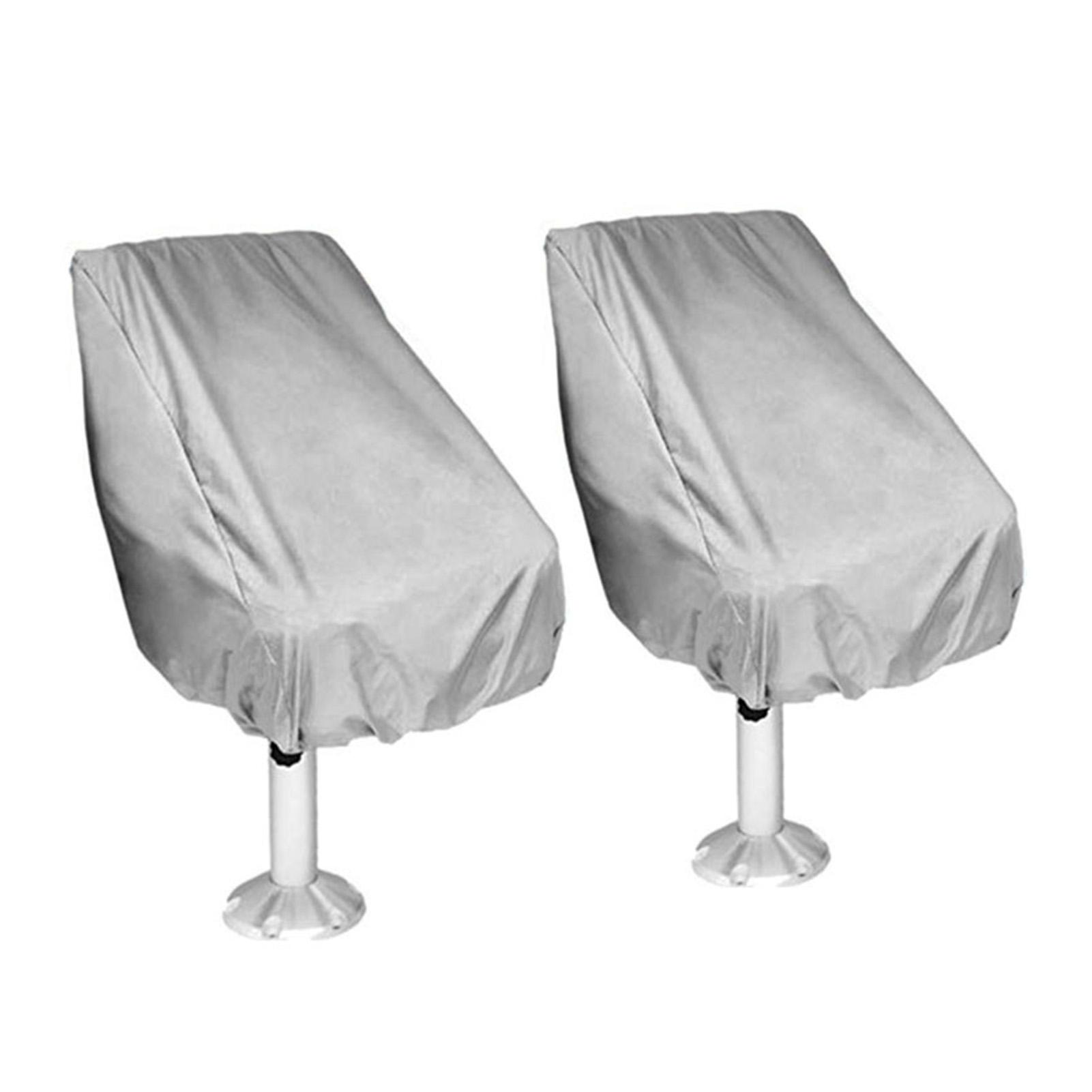 

2pcs/set Waterproof Boat Chair Sleeve With Stretch Rope Easy Fixing For So Cover Can Be Firmly Fixed On Boat Gray серый