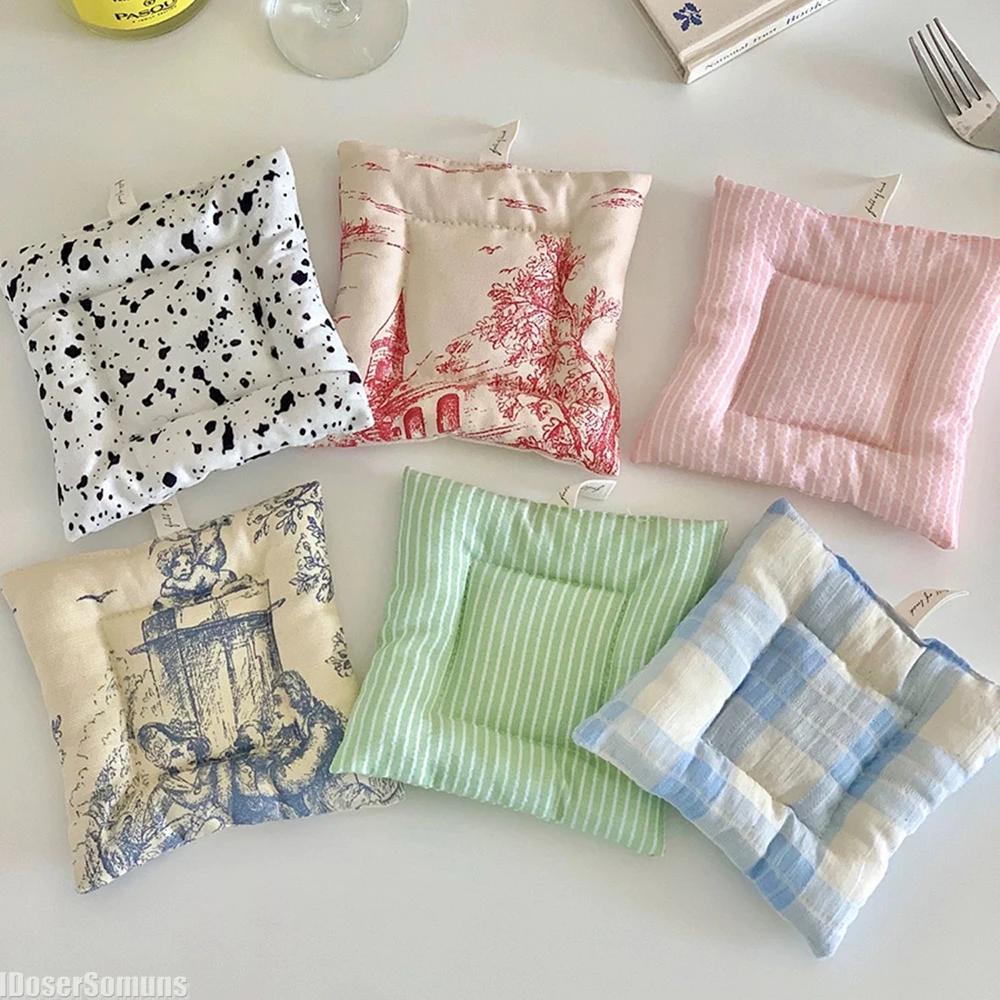 INS Style Original Homemade Bow Ribbon Coaster Dining Table Kitchen Household Insulation Mat Korean Fabric Photography Props