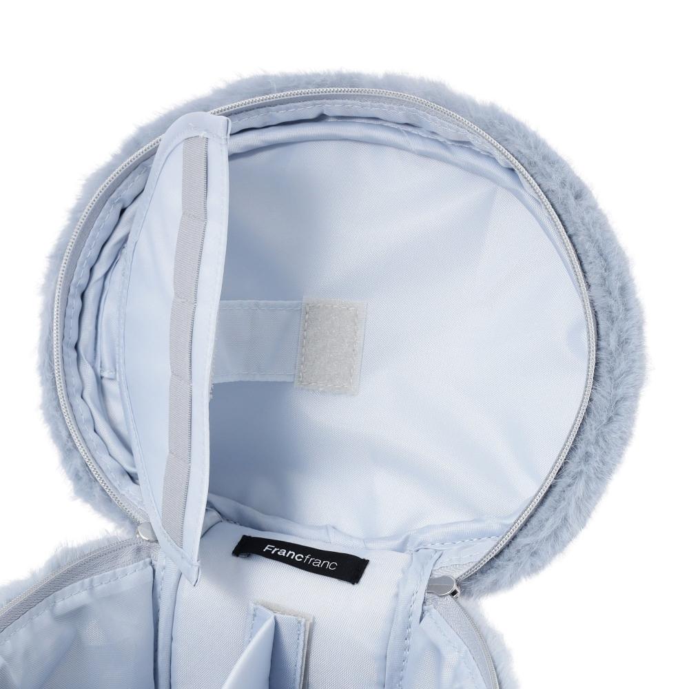 Franc Franc Eco Fur Vanity Pouch Light Blue