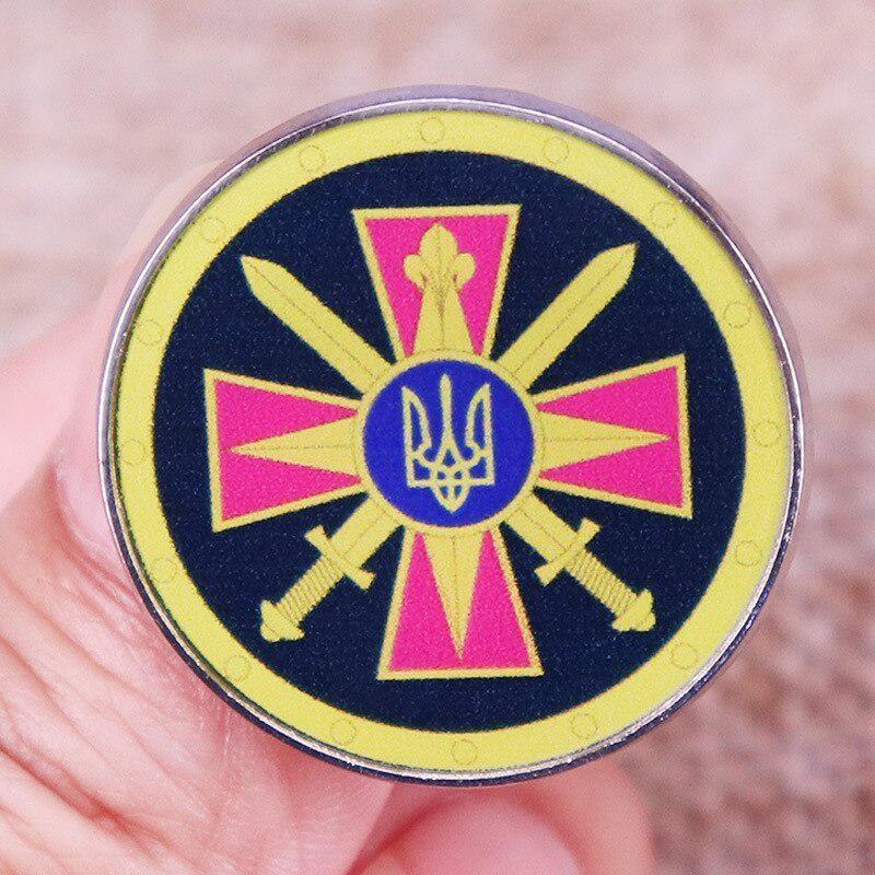Internationale Legion Verteidigung der Ukraine Armee Broschen Emaille Pin Anstecknadel Abzeichen Revers Pins Harte Metalllegierung Schmuckstücke Schmuck