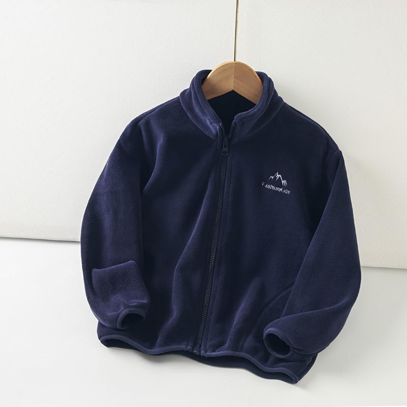 Kids Double Fleece Thickened Warm Casual Coat For Boys And Girls