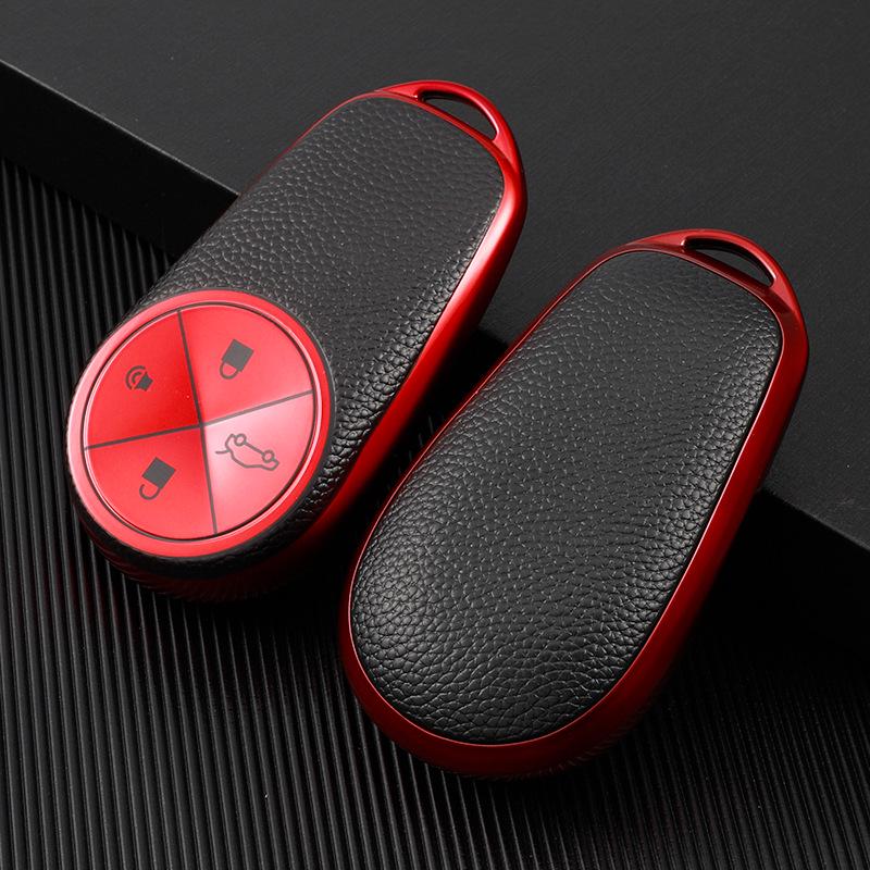 

NIO ES6/EC6/ES8 Key Protective Case: 2020 High-End Leather Pattern Full-Coverage Shell for Women PE Bag