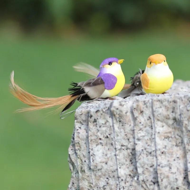 12-60PCS DIY Craft Cute Artificial Birds Faux Foam Animals Simulation Feather Bird Models Home Garden Decor Ornaments