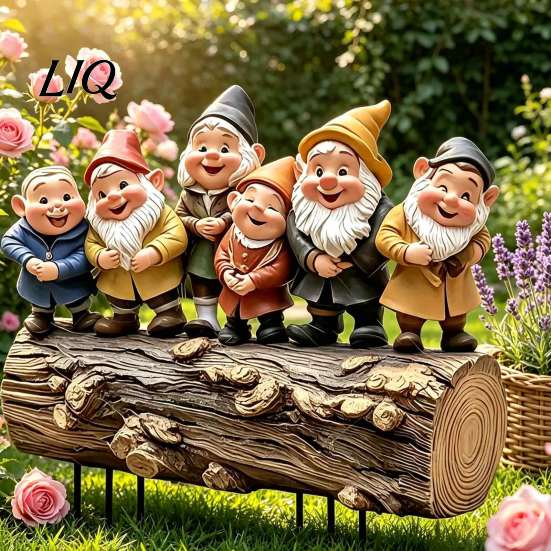 Dwarf Yard Art Six Dwarfs Garden Stake, 2D Acrylic Fairy Tale Outdoor Lawn Ornament Decoration, Waterproof Sign for Flower Bed Backyard Decor