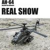 1/32 AH-64A Airplane Model Toy Car Alloy Body Rotatable Propeller Slide Sound Light Fighter Vehicle Models for Kid Birthday Gift