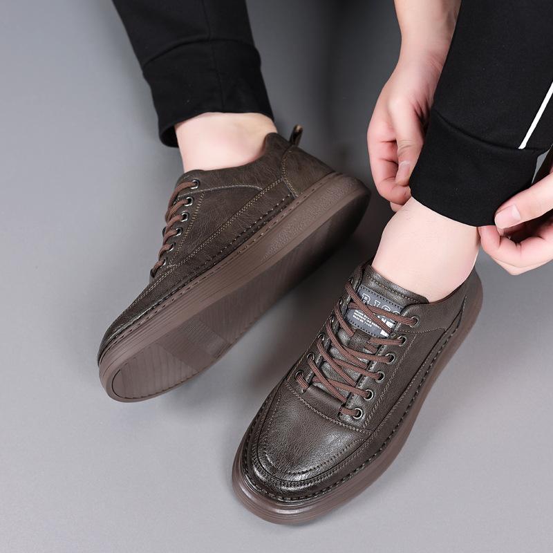 Leather autumn and winter breathable casual leather shoes platform non-slip Korean version board shoes fashionable versatile business men's shoes