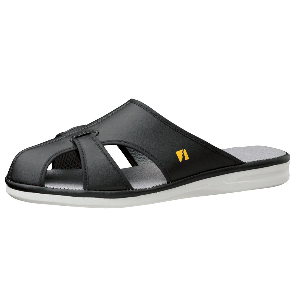 Midori Anzen Elepass Work Lightweight and Light Size LL Anti-Static Shoes, Sandals, Breathable, PS01, Small, Black,