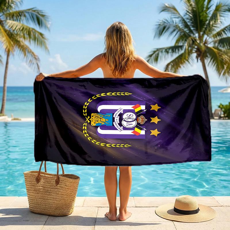 Anderlecht FC Druck Schnelltrocknendes Strandtuch Mikrofaser Saugfähig Tragbares Reise-Schwimmtuch
