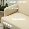 Two-Seater Sofa, Compact, Skin-Friendly Cover, Up to 240 kg, 130x74x79 cm, Cream White