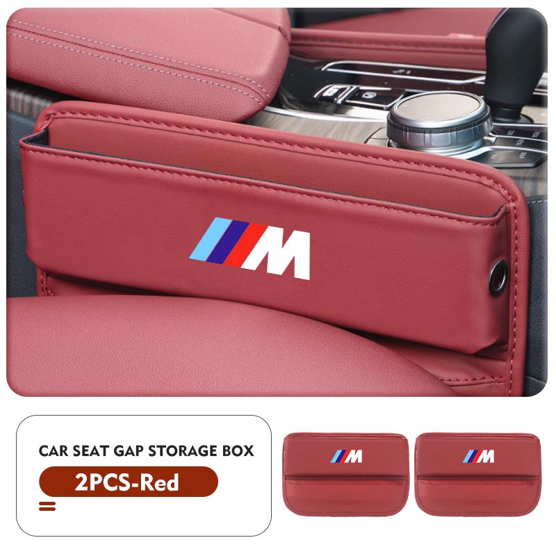For BMW Leather Car Seat Gap Filler Storage Box Cup Holder Accessories Performance X1 X3 X5 E39 E46 E90 F20 E60 F30 M3 M5