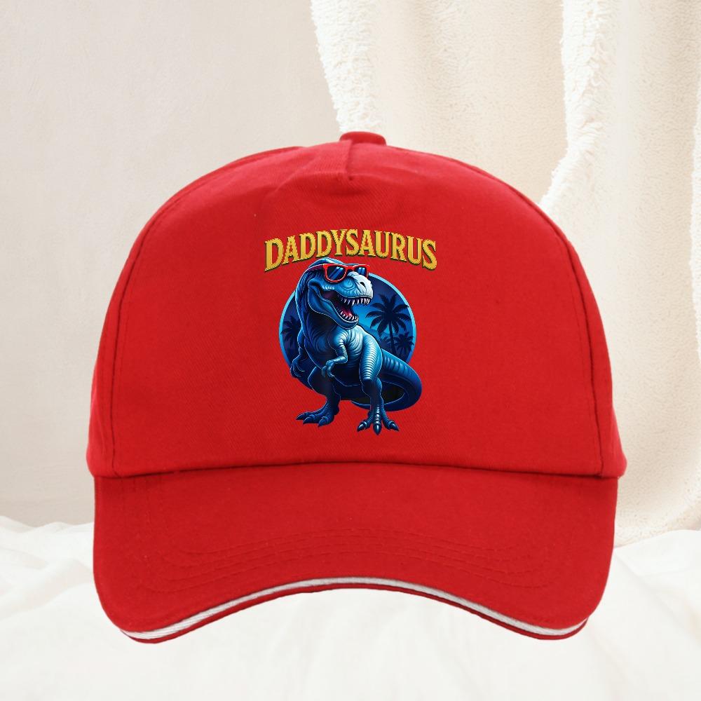 Daddysaurus T Rex Dinosaur Daddy Saurus baseball cap Unisexs and Womens hiphop sun hat Adjustable