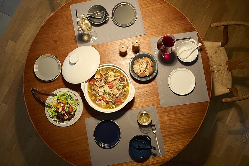 TAMAKI Common Earthenware Size Hard Direct-Fire Pot, 6.5, White, 23x20x11.2cm (H), Porcelain, T-974810