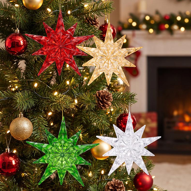 Christmas Acrylic Ornaments: Bow, Snowflake, Teardrop, Star, Rhombus, and Tree Window Decorations