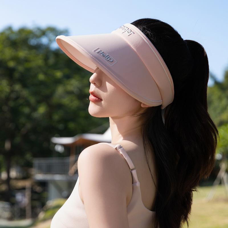 Hat Women's new summer cycling outdoor sports hat Alphabet smiley face Empty top sun hat Sunscreen sun hat