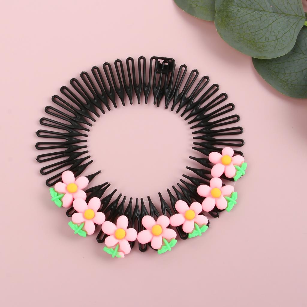 Girls Invisible Broken Hair Clip Flower Hairpin Black Acrylic Curve Needle Hair Comb Headwear for Girls Styling Hair Accessories