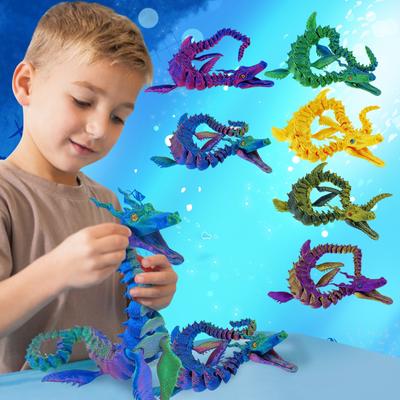 Geheimnisvoller Seedrache mit Ei, 3D-gedruckter Drache mit Ei, voll beweglicher flexibler Drache mit Eiern, 3D-gedrucktes Geschenkspielzeug