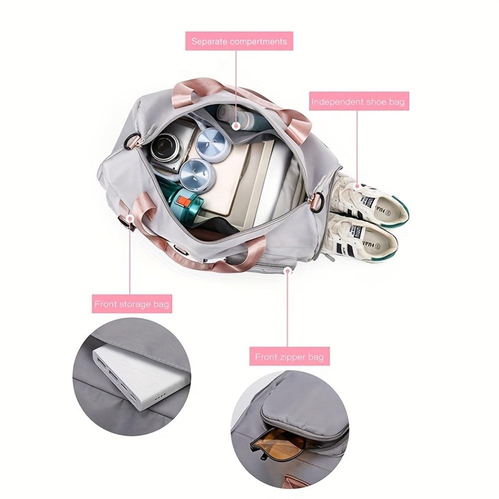 Hochwertige Reisetasche mit großem Fassungsvermögen  Polyester  Verstellbarer Schultergurt, Mehrere Taschen, Sicherer Reißverschluss  Reisen, Sport, Fitnessstudio