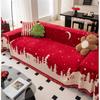 Christmas Atmosphere Sofa Cover Cloth Chenille American Retro Red Sandscarf Anti-Slip Sofa Cushion Cover Multifunctional Blanket