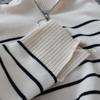 Sweaters Women Fashion Stripe Loose Zipper Knitting Sweaters Vintage Long Sleeve Female Pullover