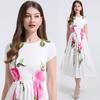 Summer Women Vintage Print Long Midi Elegant Party Dresses