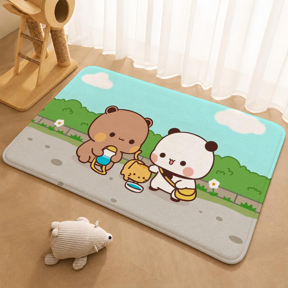 Kwai Anime Yier Bubu Floor Mat Floor Mat Soft Flannel Non-Slip Door Rug for Living Room
