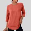 Women’s Basic Crew Neck 3/4 Sleeve Tunic Top Casual Loose Fit Pullover Blouse Soft Lightweight Fabric for Daily Wear